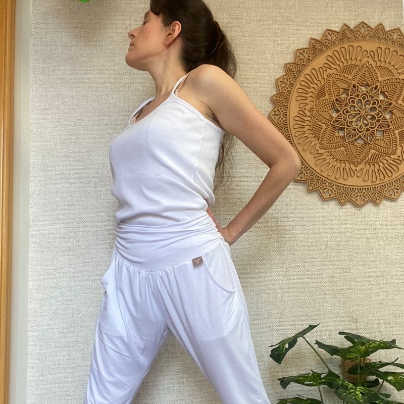 Perú Desafortunadamente puerta pantalon kundalini yoga color blanco